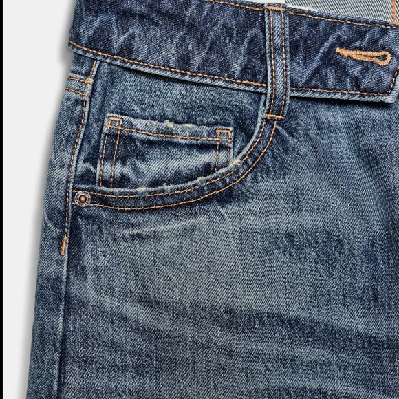 Zara Oversized Wide-Leg Washed Denim Jeans - Light Blue - Picture 9 of 10